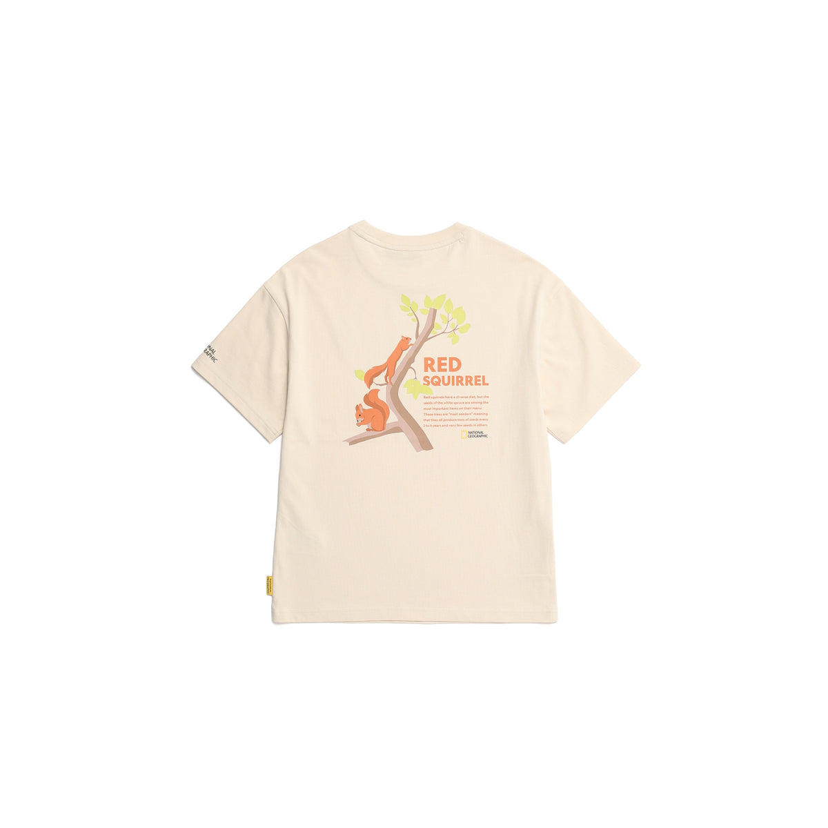 Kids Short Sleeved T-Shirt W/ Animal Patch  And Graphic (Red Squirrel)