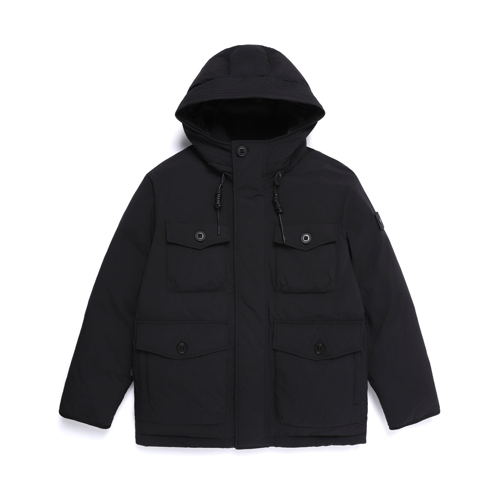 Unisex NRN Utility Heavy Down Puffer Jacket- Black