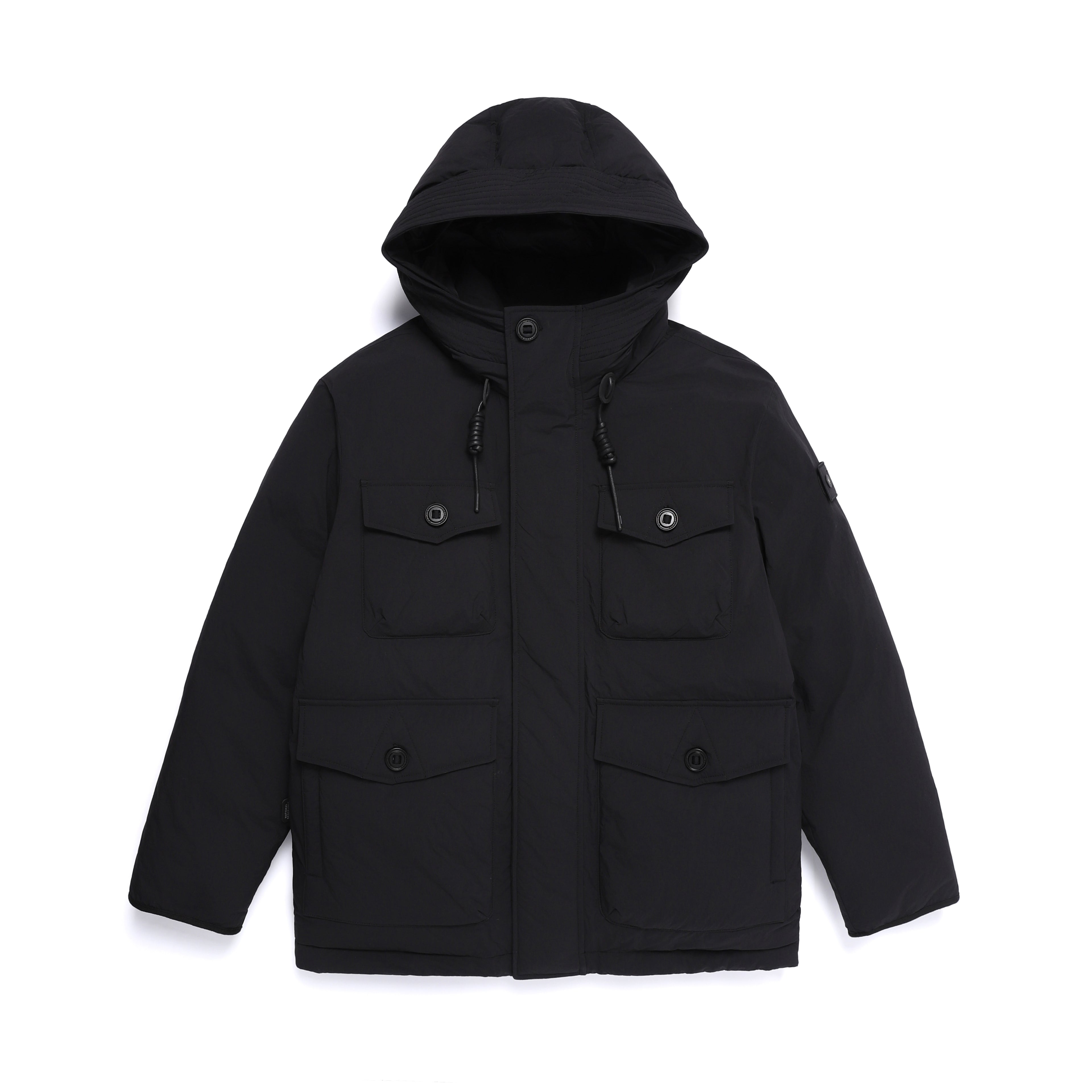 Unisex NRN Utility Heavy Down Puffer Jacket- Black