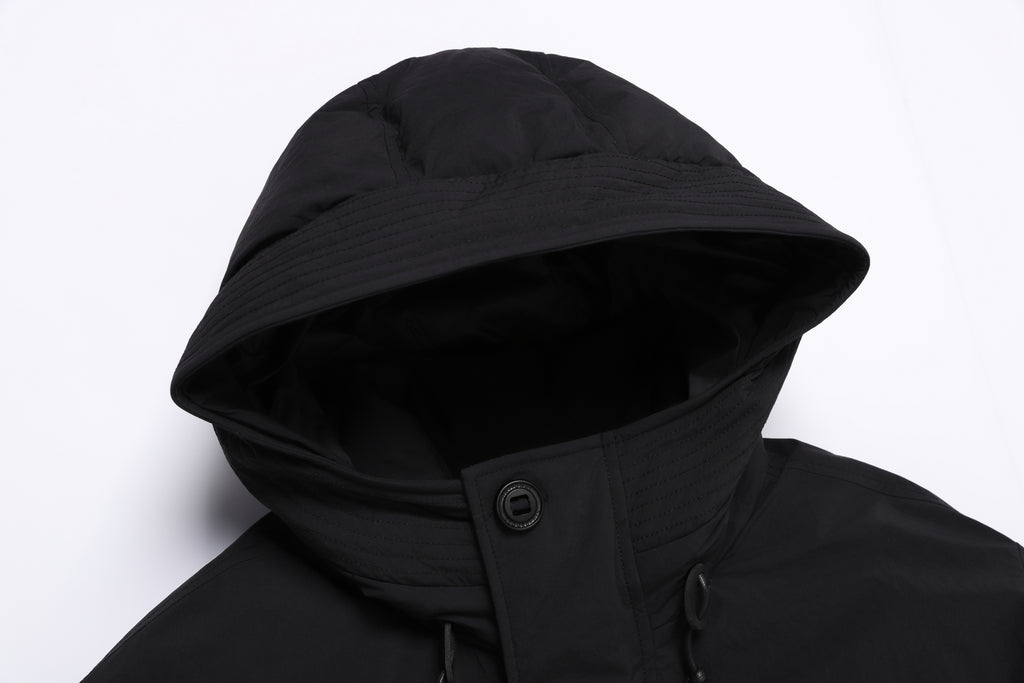 Unisex NRN Utility Heavy Down Puffer Jacket- Black