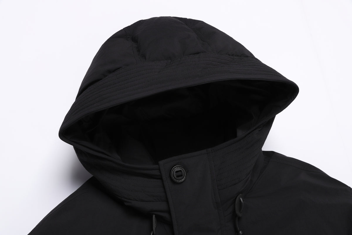Unisex NRN Utility Heavy Down Puffer Jacket- Black