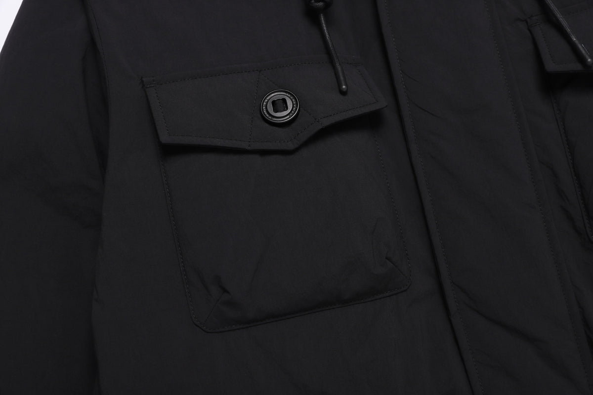 Unisex NRN Utility Heavy Down Puffer Jacket- Black