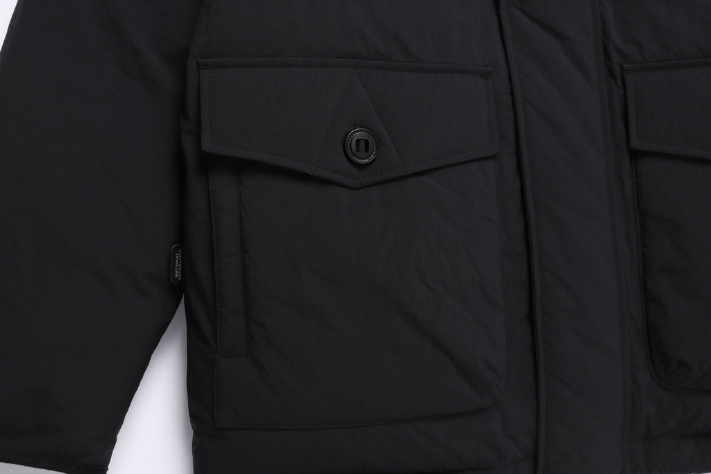 Unisex NRN Utility Heavy Down Puffer Jacket- Black