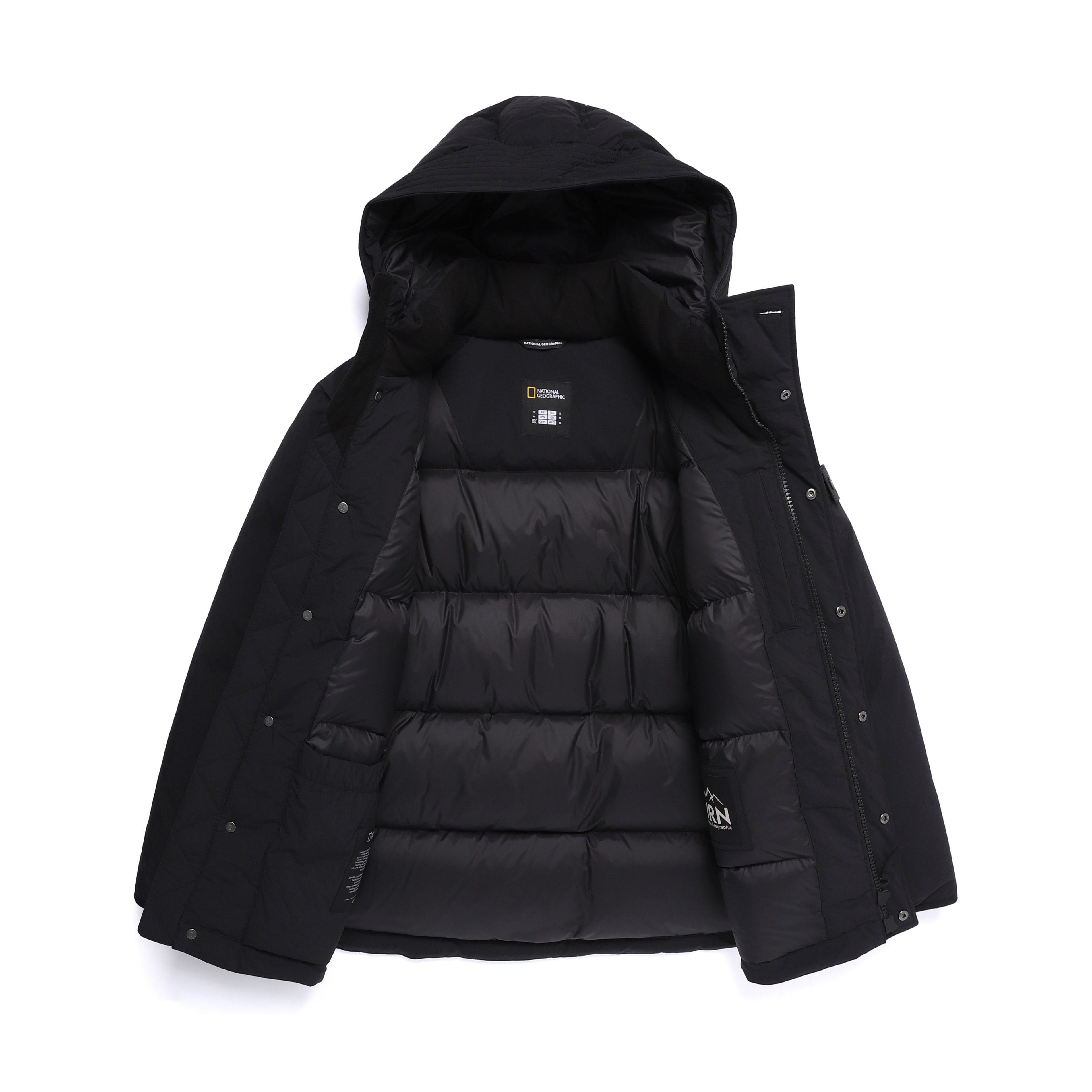 Unisex NRN Utility Heavy Down Puffer Jacket- Black