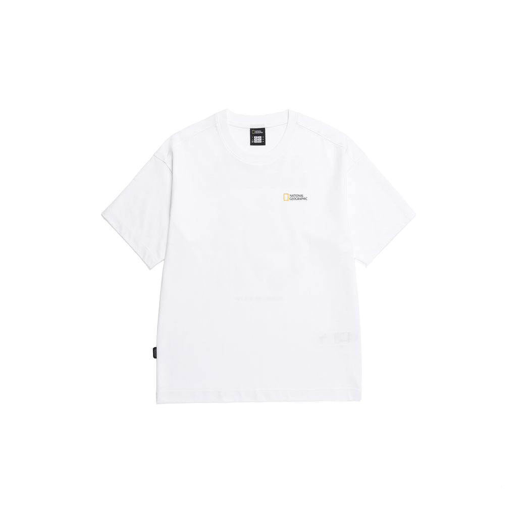 Unisex Semi-Over Fit Graphic H/Tee- White