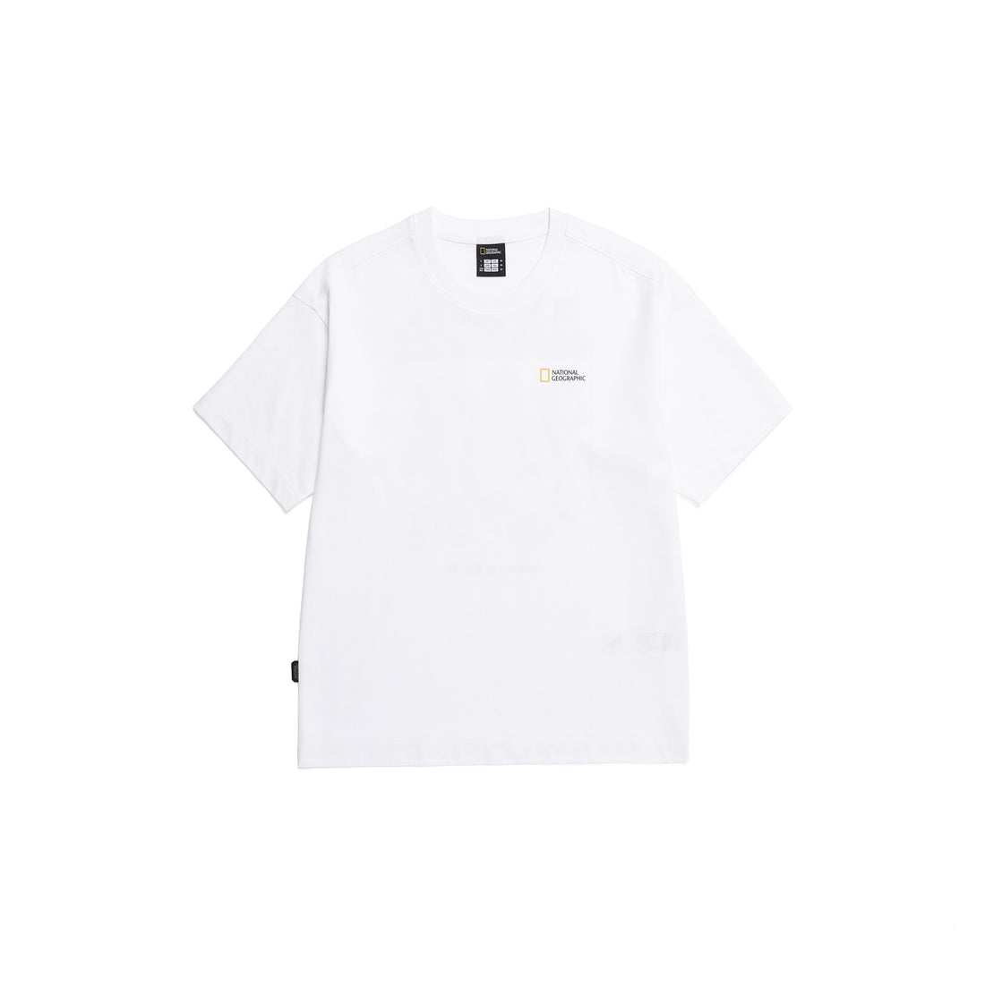 UNISEX SEMI-OVER FIT GRAPHIC H/TEE- WHITE