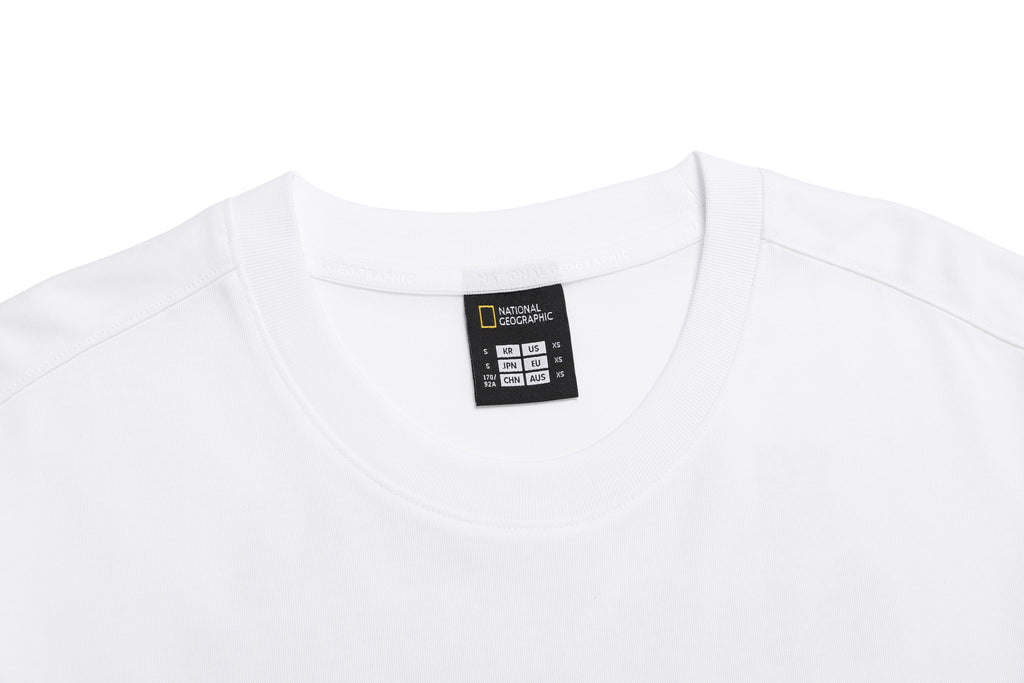 Unisex Semi-Over Fit Graphic H/Tee- White