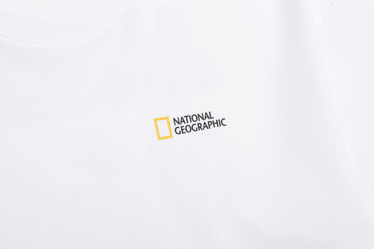 Unisex Semi-Over Fit Graphic H/Tee- White