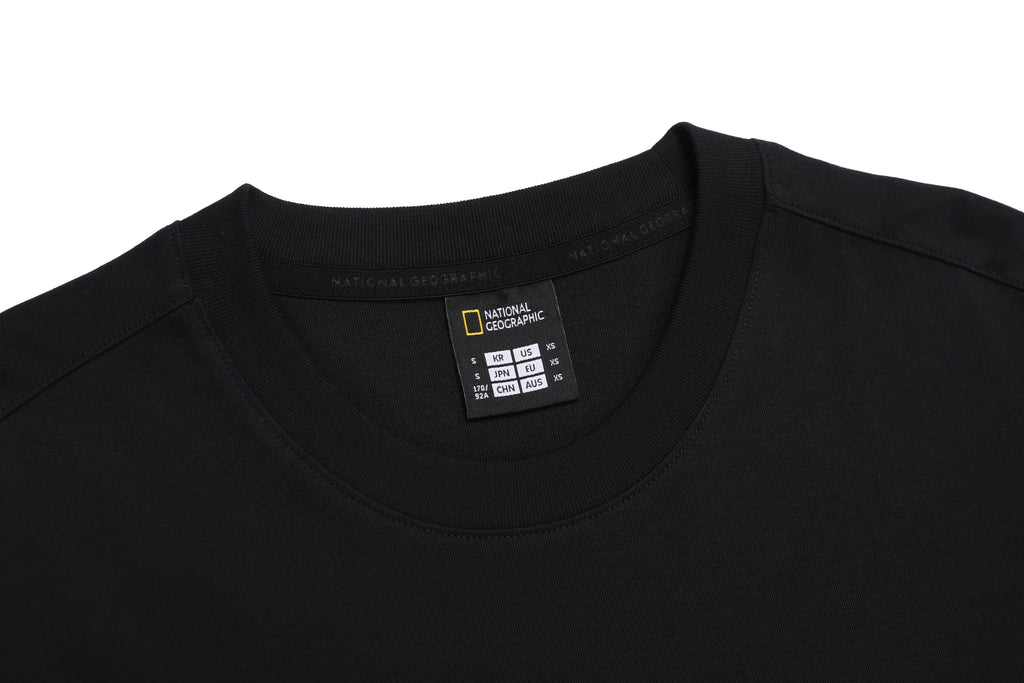 Unisex Semi-Over Fit Graphic H/Tee- Black
