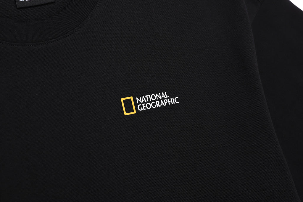 Unisex Semi-Over Fit Graphic H/Tee- Black