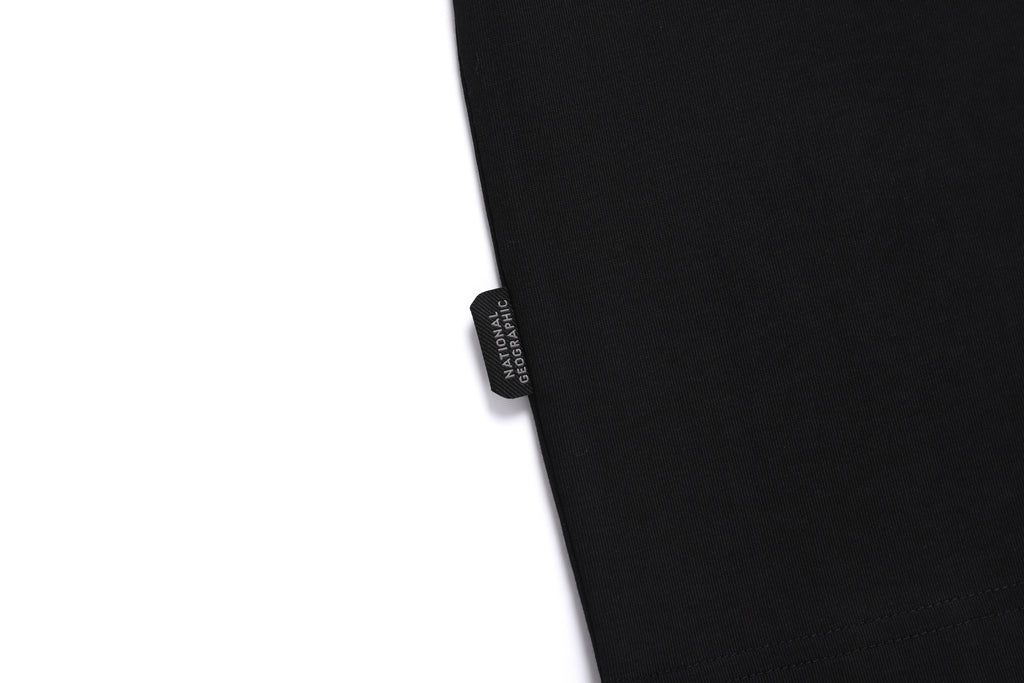 Unisex Semi-Over Fit Graphic H/Tee- Black