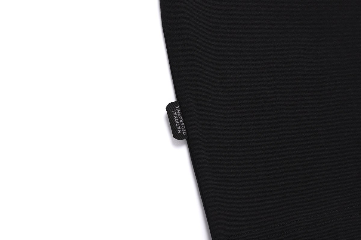 Unisex Semi-Over Fit Graphic H/Tee- Black