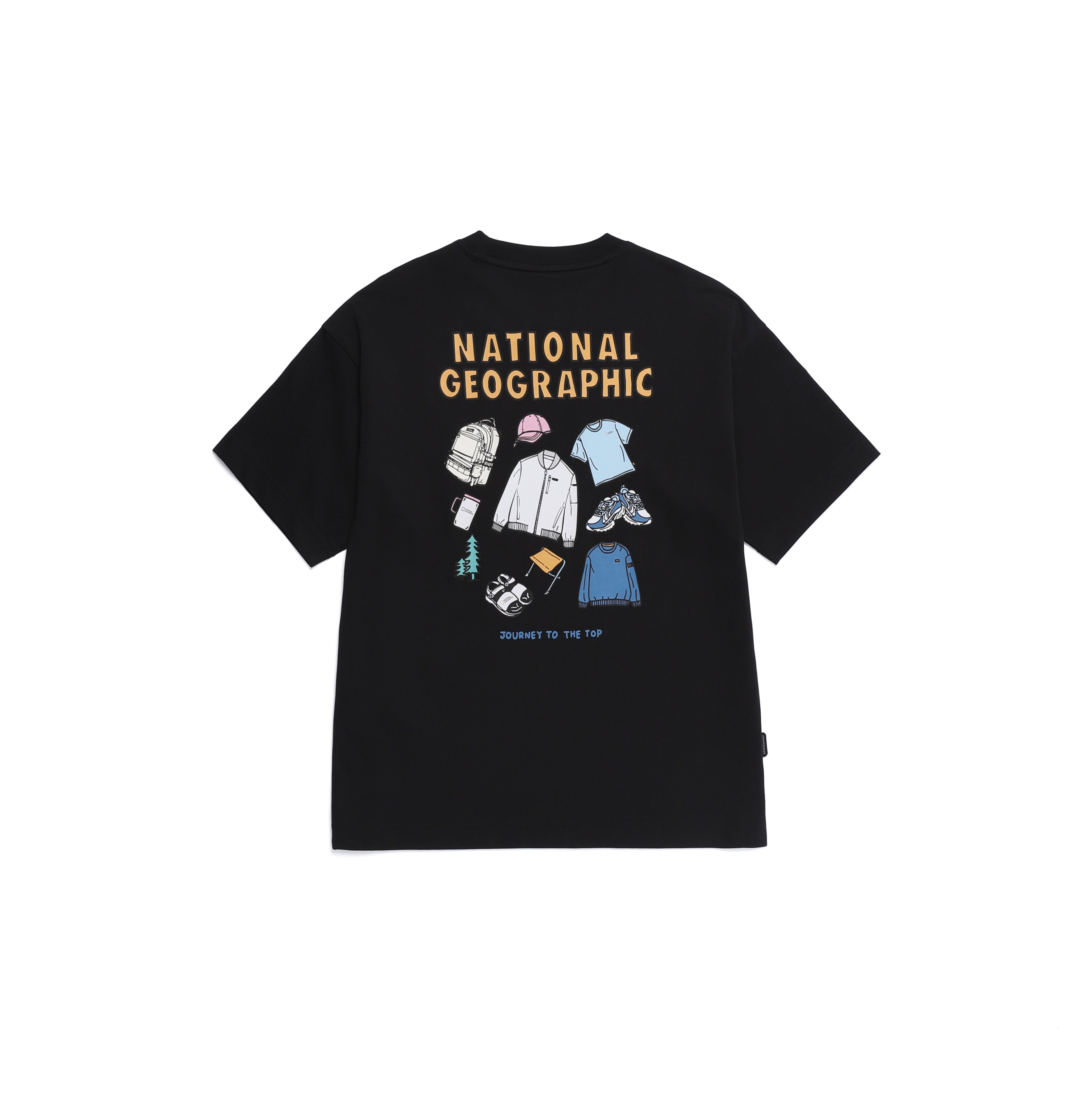 Unisex Semi-Over Fit Graphic H/Tee- Black