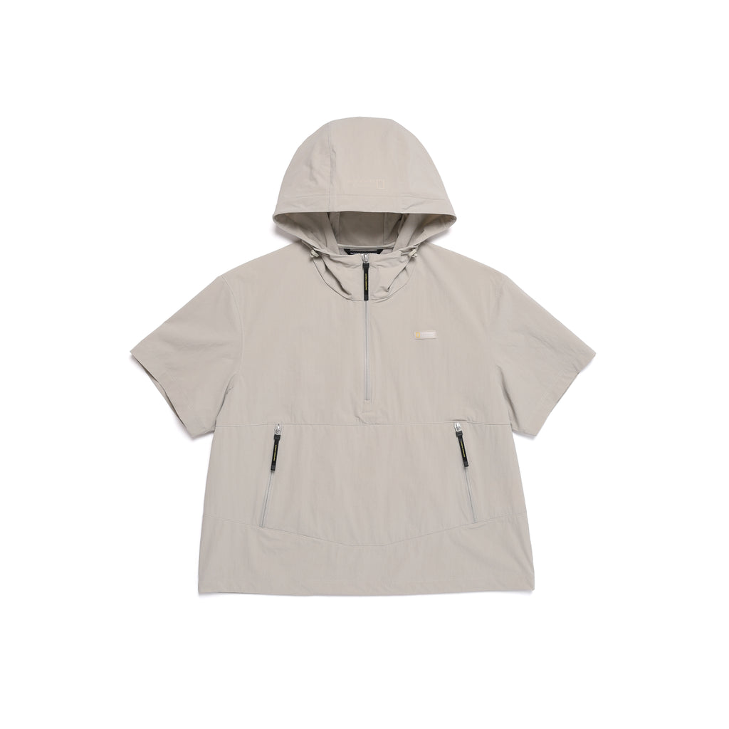 Unisex Adelie Light Woven Stretch Short Sleeves Anorak- Agate Grey