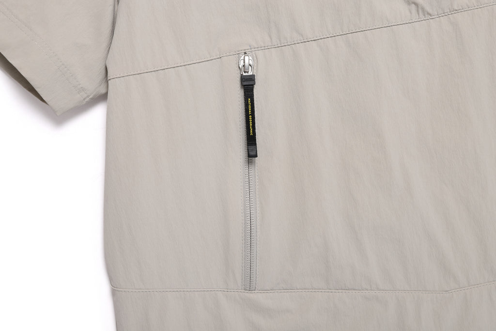 Unisex Adelie Light Woven Stretch Short Sleeves Anorak- Agate Grey