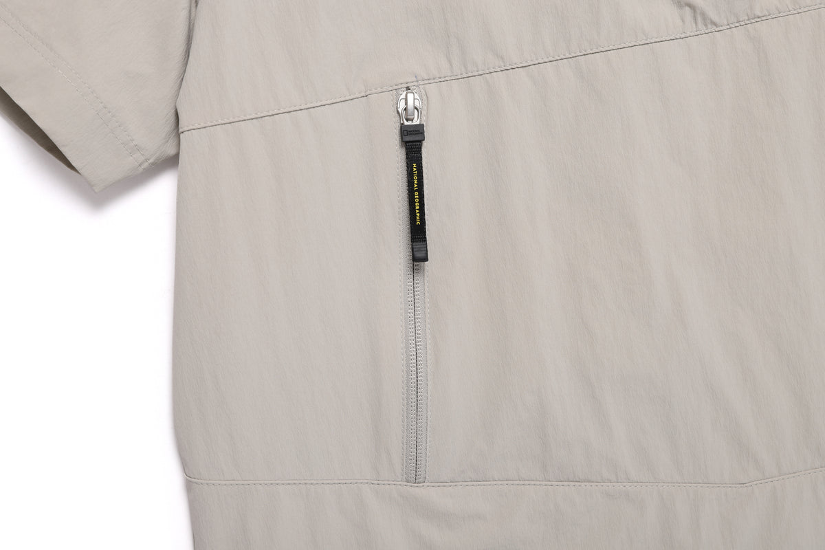 Unisex Adelie Light Woven Stretch Short Sleeves Anorak- Agate Grey