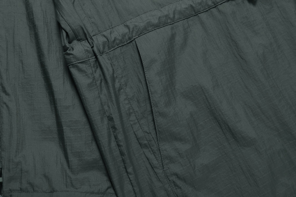 Unisex Nrn Out Pocket Shirring Hoodie Anorak- Khaki Green