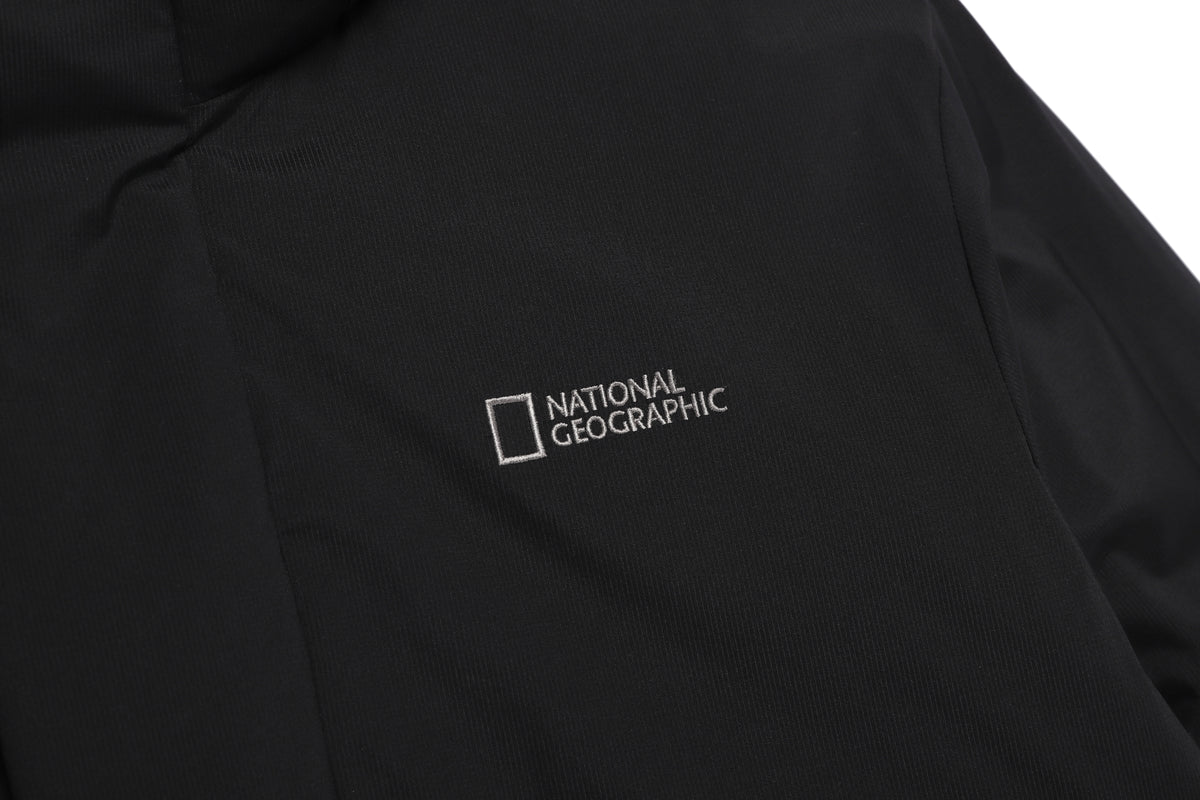 Unisex Seamless Detachable Hoodie Down Jacket- Black