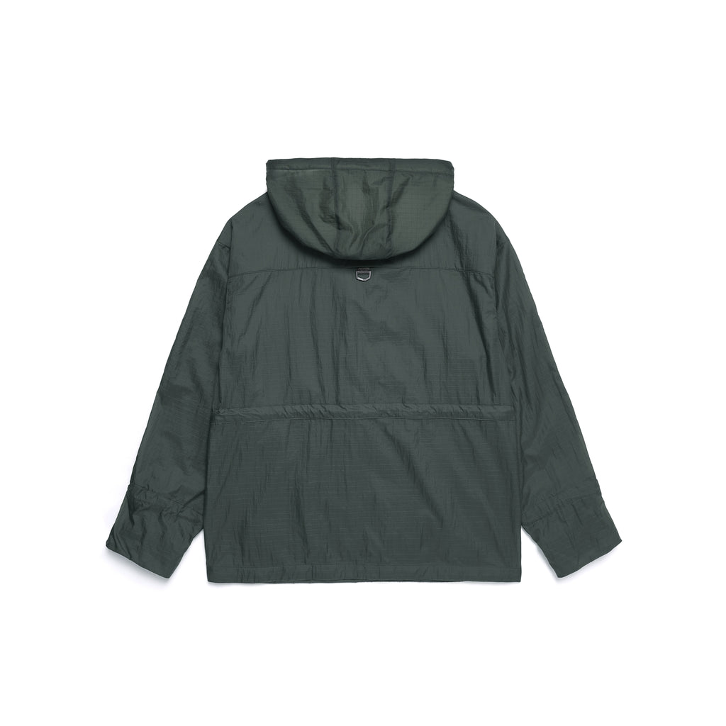 Unisex Nrn Out Pocket Shirring Hoodie Anorak- Khaki Green
