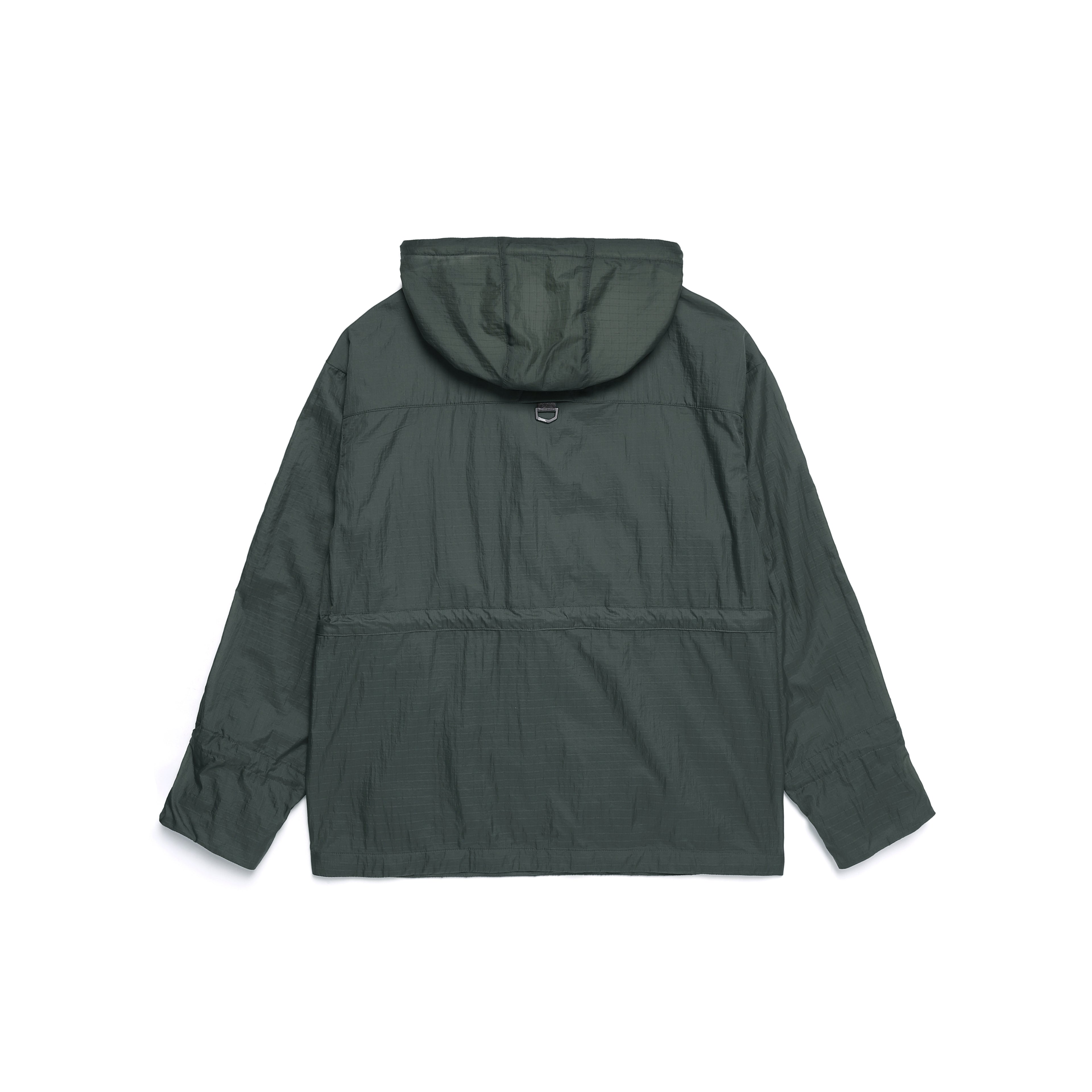 Unisex Nrn Out Pocket Shirring Hoodie Anorak- Khaki Green