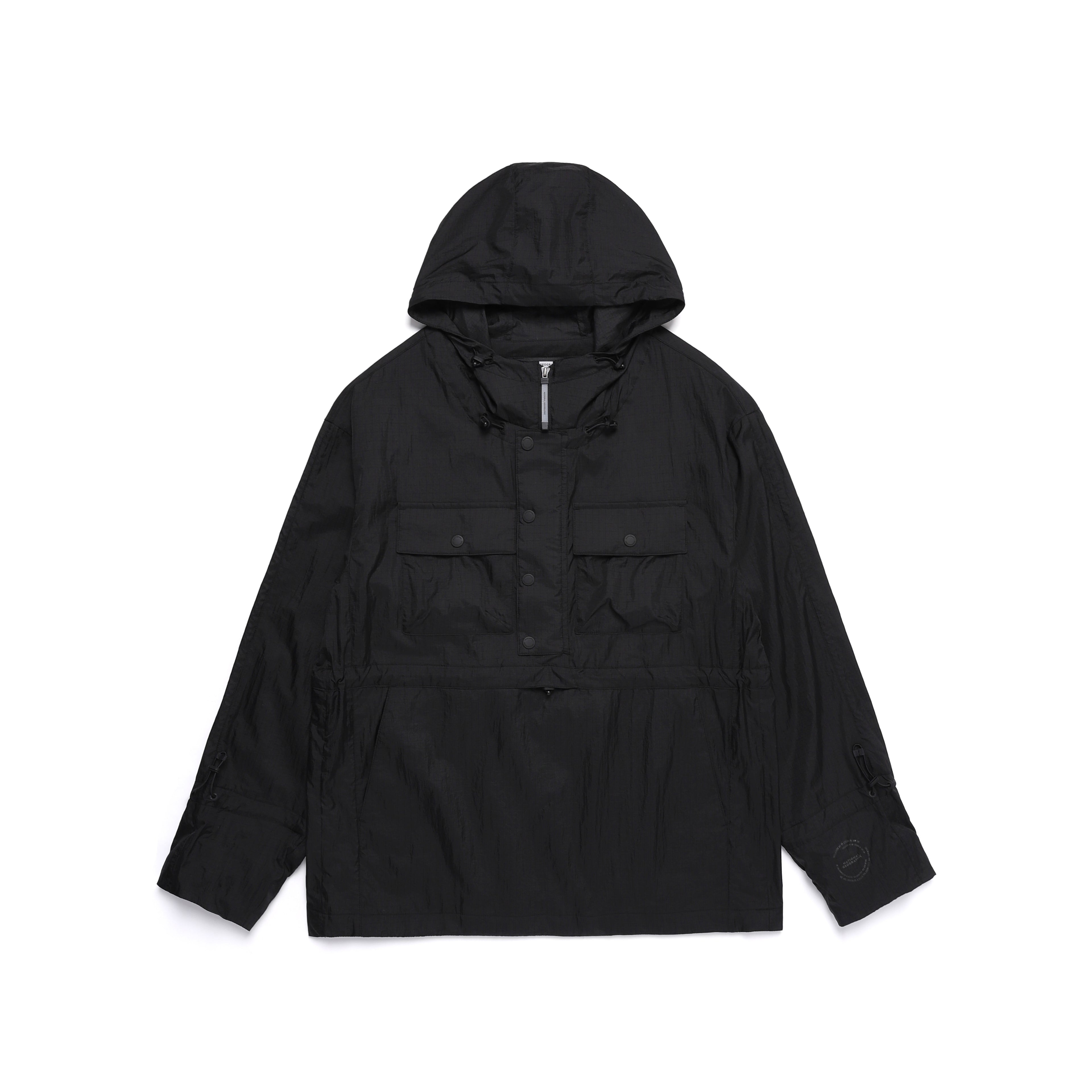 Unisex Nrn Out Pocket Shirring Hoodie Anorak- Carbon Black