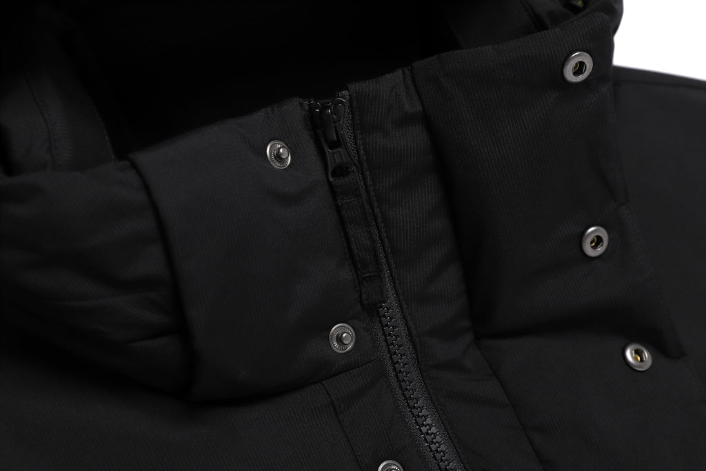Unisex Seamless Detachable Hoodie Down Jacket- Black