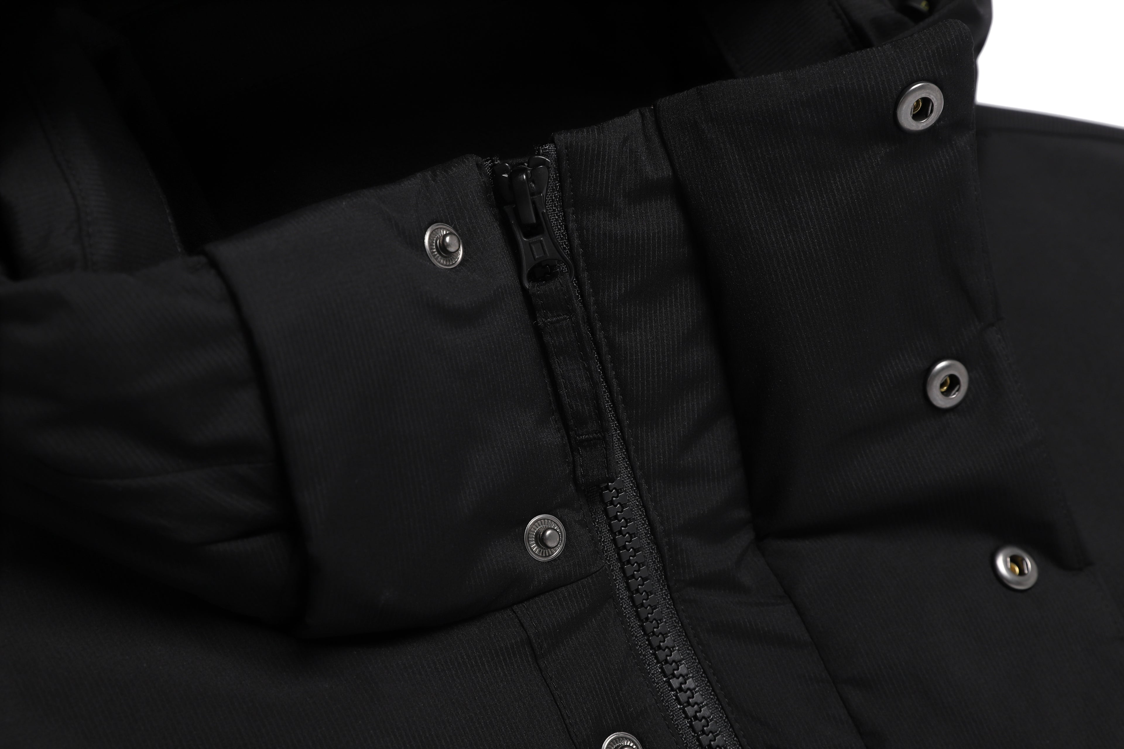 Unisex Seamless Detachable Hoodie Down Jacket- Black