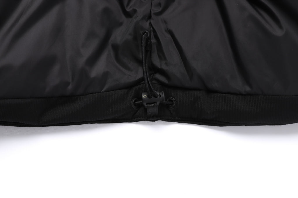 Unisex Seamless Detachable Hoodie Down Jacket- Black