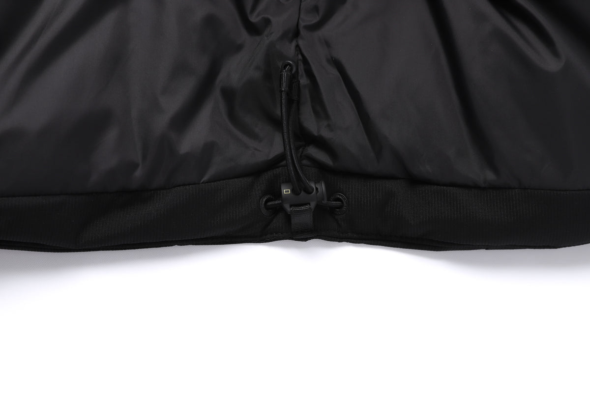 Unisex Seamless Detachable Hoodie Down Jacket- Black