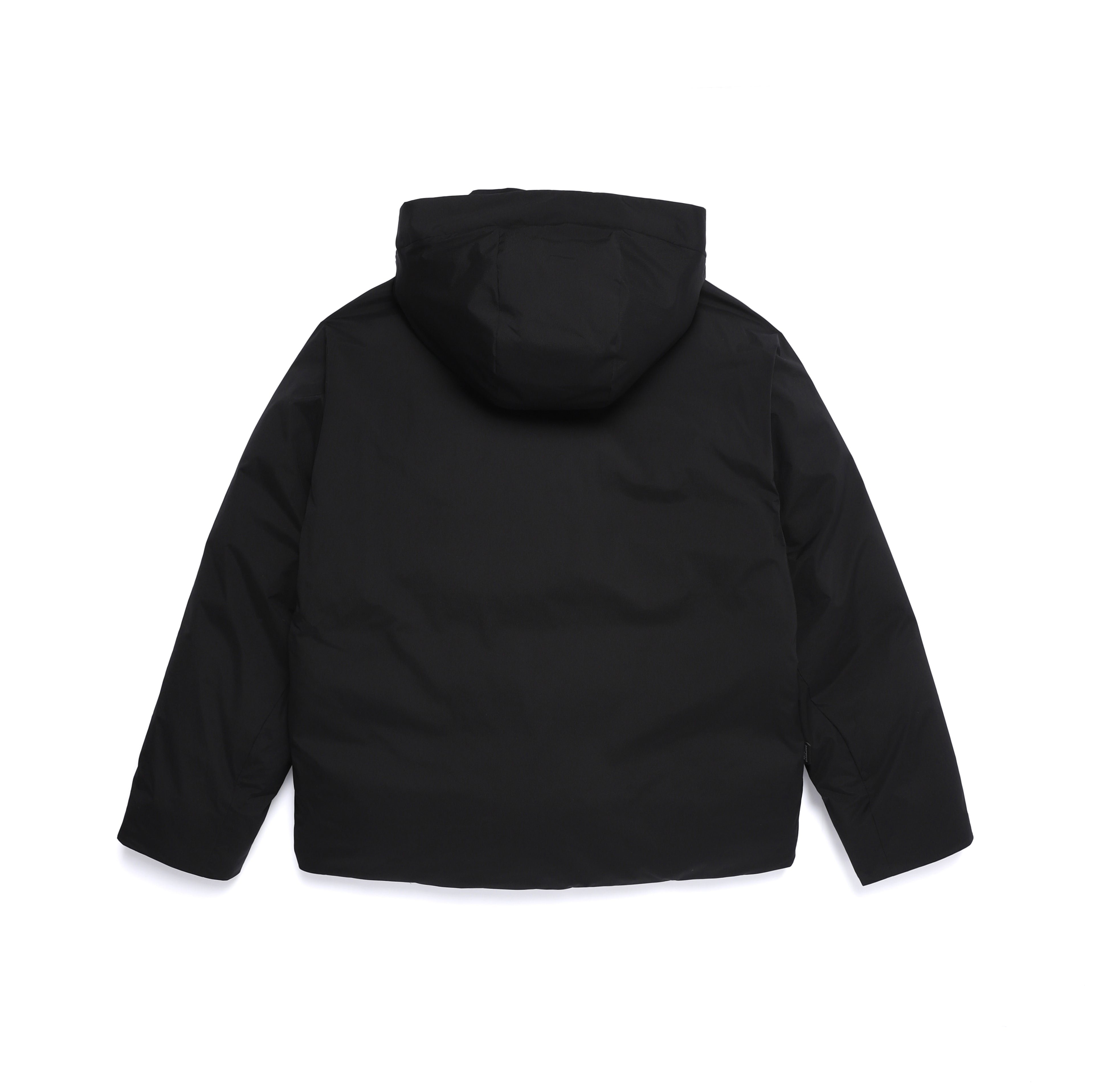 Unisex Seamless Detachable Hoodie Down Jacket- Black