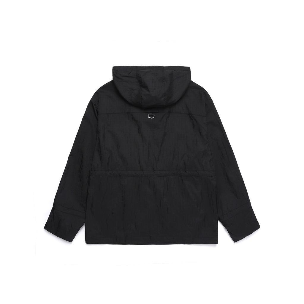 Unisex Nrn Out Pocket Shirring Hoodie Anorak- Carbon Black