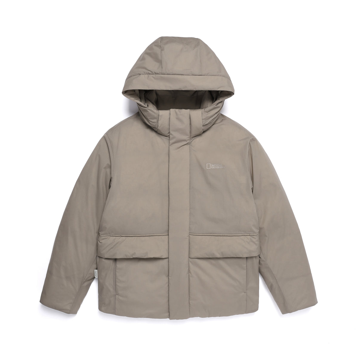 Unisex Seamless Detachable Hoodie Down Jacket- Oak Beige