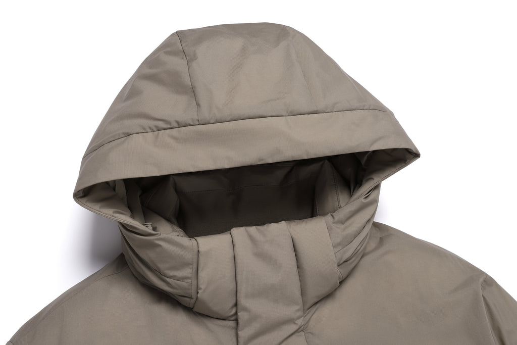 Unisex Seamless Detachable Hoodie Down Jacket- Oak Beige