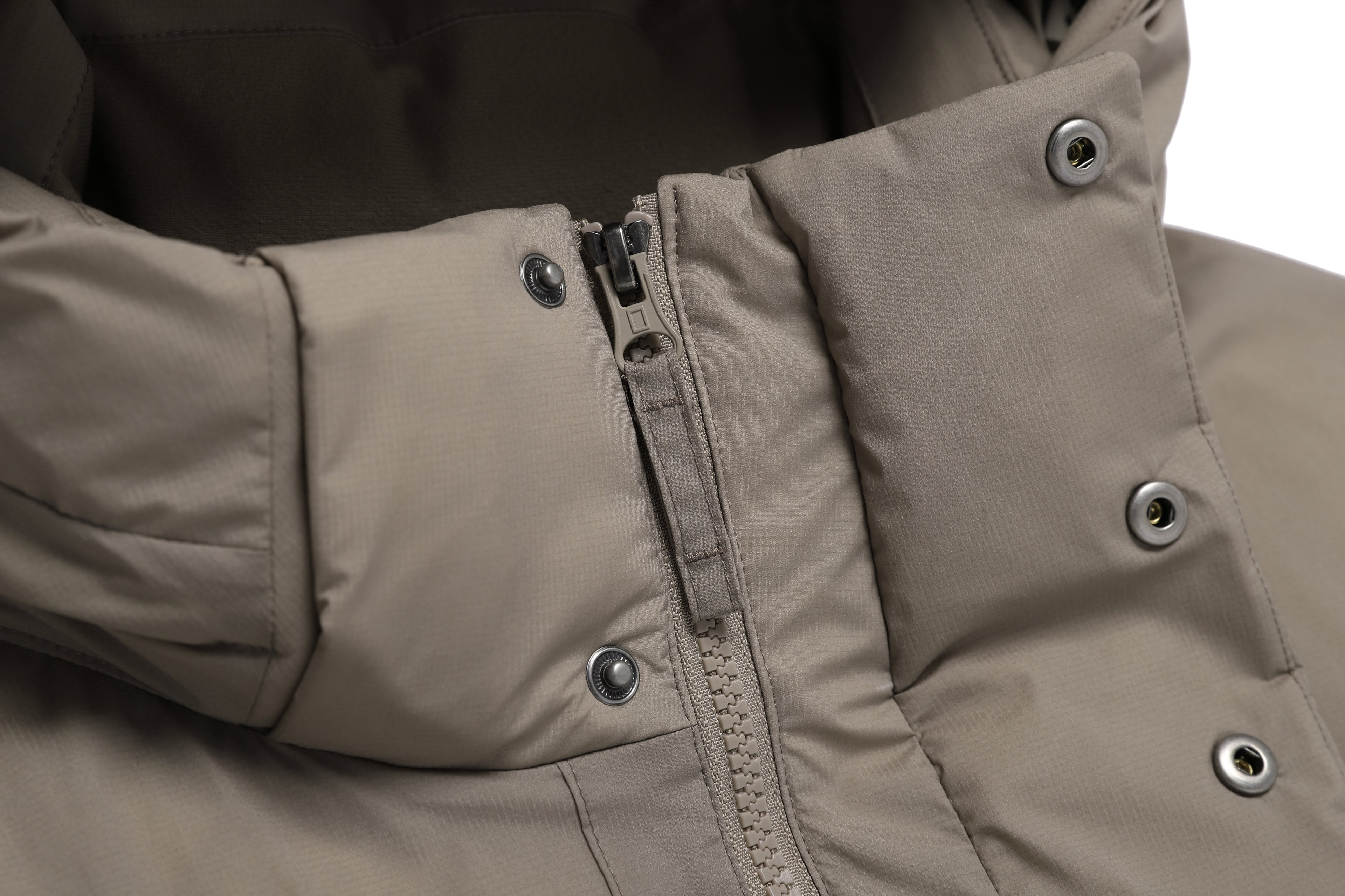 Unisex Seamless Detachable Hoodie Down Jacket- Oak Beige