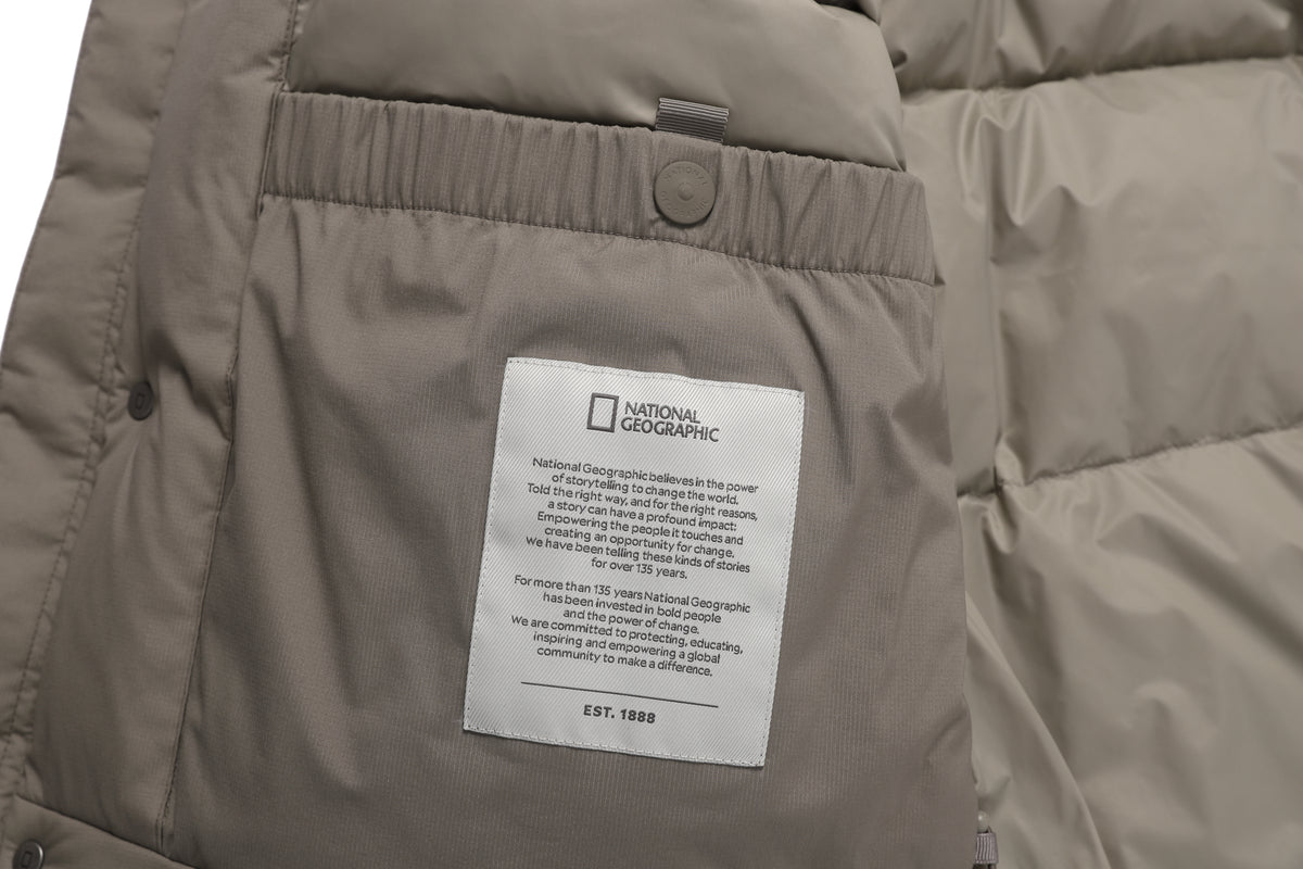 Unisex Seamless Detachable Hoodie Down Jacket- Oak Beige