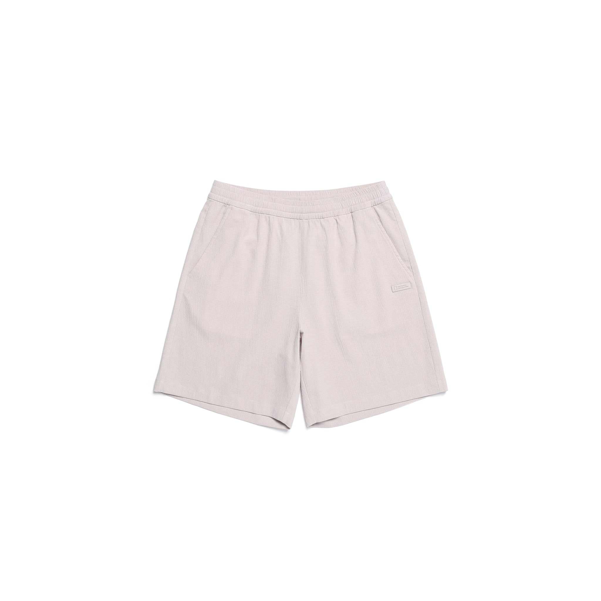 CRINKLE LONG-SHORT LENGTH PANTS- OAK BEIGE