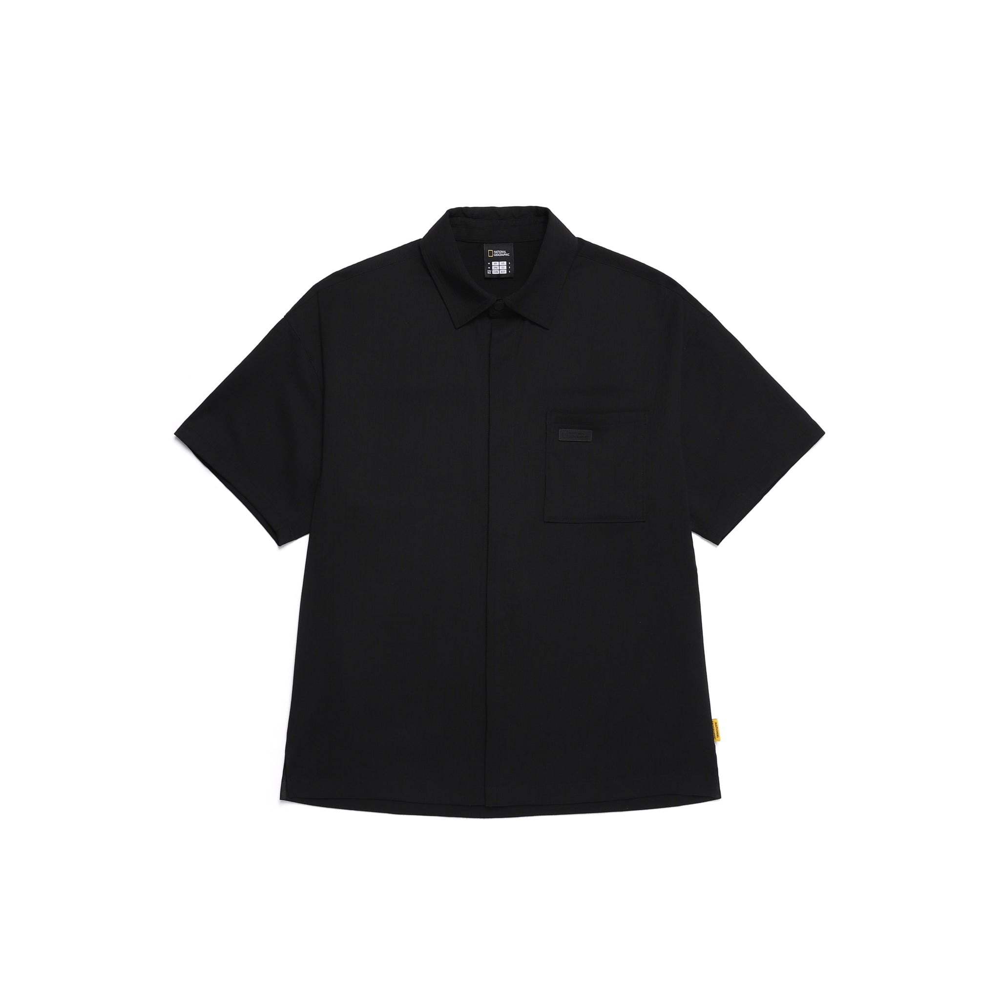 CRINKLE SEMI-OVER FIT SHORT SLEEVE T-SHIRT- CARBON BLACK