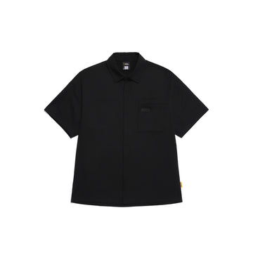 CRINKLE SEMI-OVER FIT SHORT SLEEVE T-SHIRT- CARBON BLACK