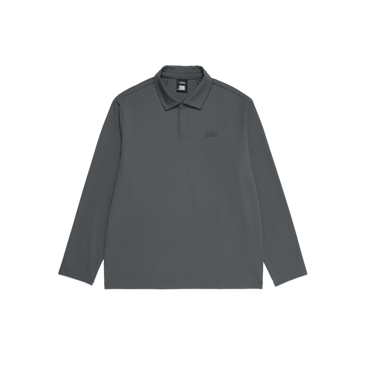 Men'S Caph Functional Long Sleeved Poloshirt- Iron Grey