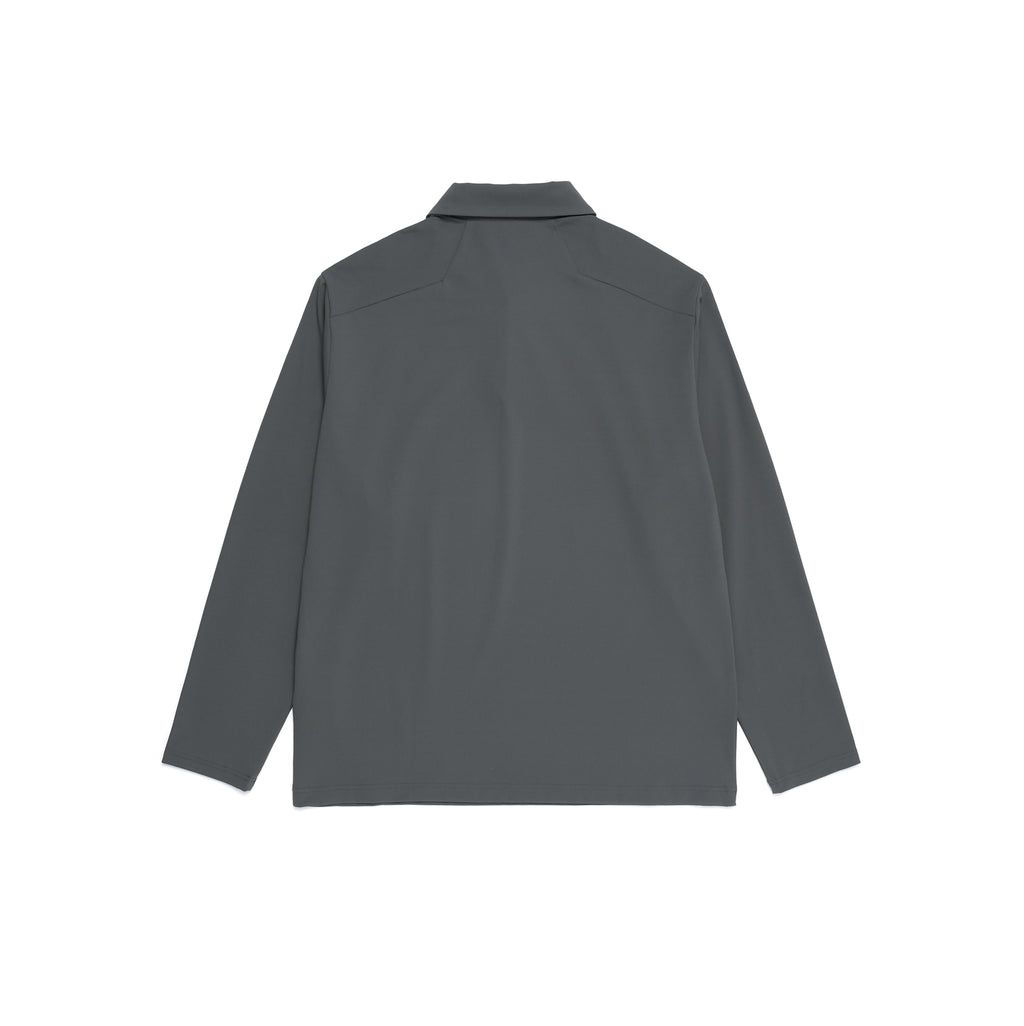 Men'S Caph Functional Long Sleeved Poloshirt- Iron Grey