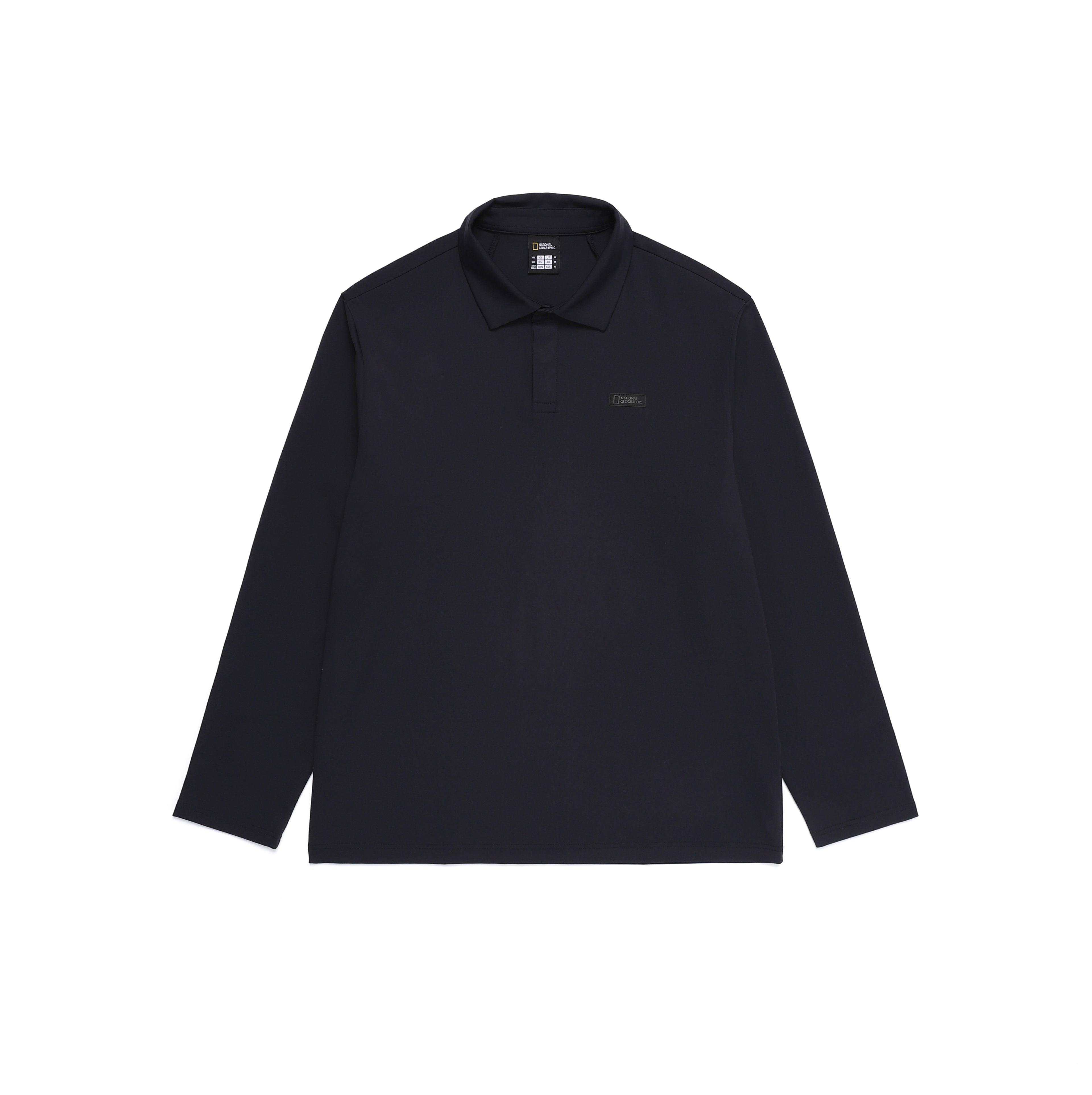 Men'S Caph Functional Long Sleeved Poloshirt- Black