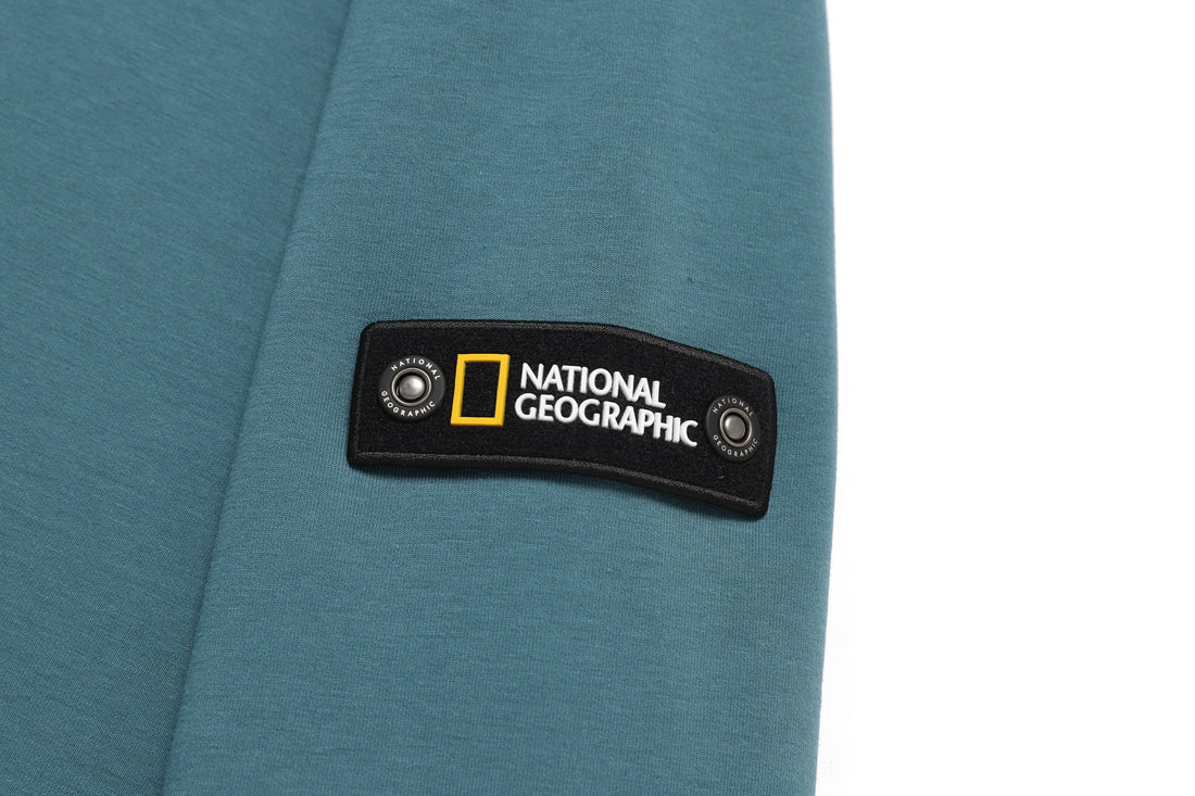 KIDS SWEATSHIRT WITH PATCH LOGO- TEAL GREEN