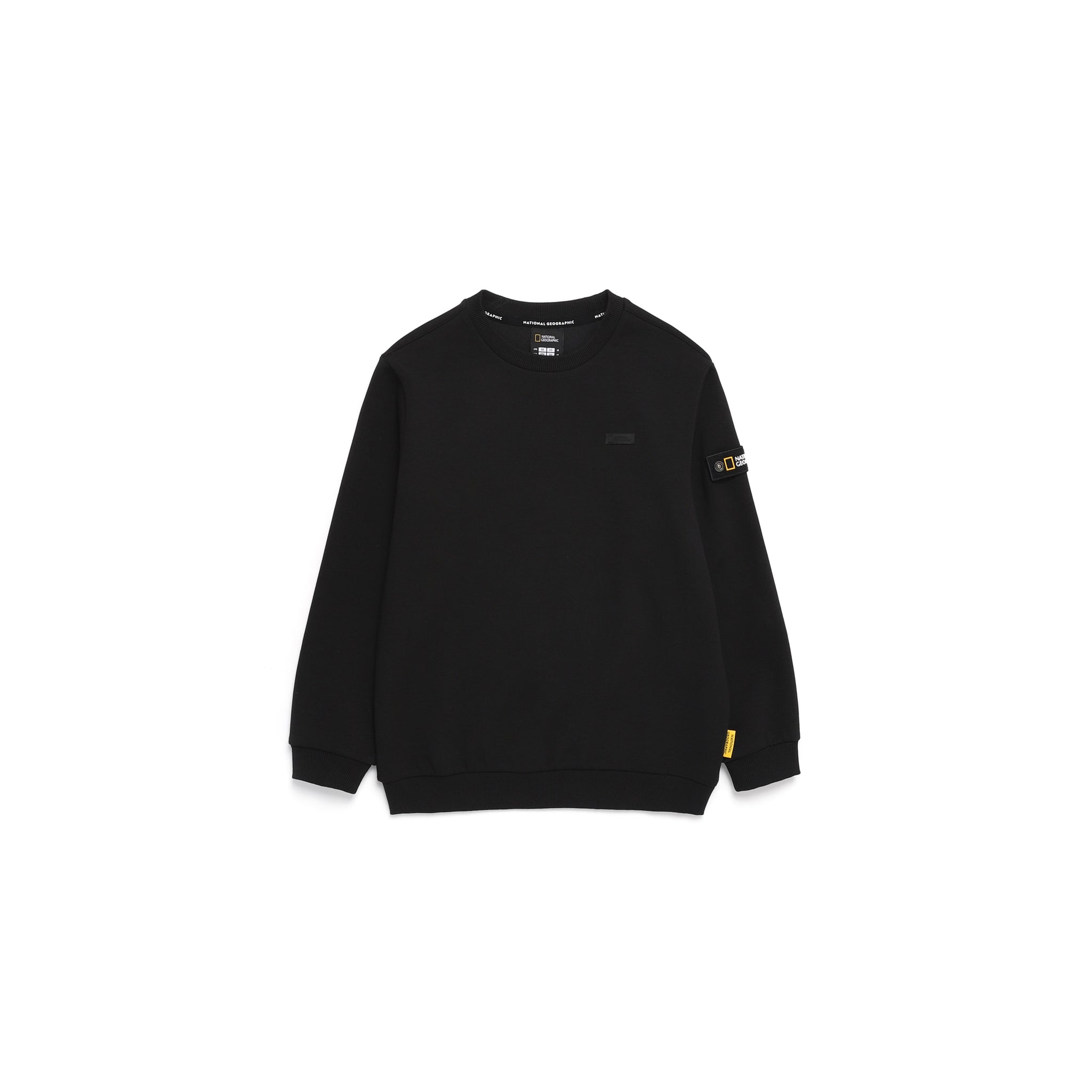 KIDS SWEATSHIRT WITH PATCH LOGO-  CARBON BLACK