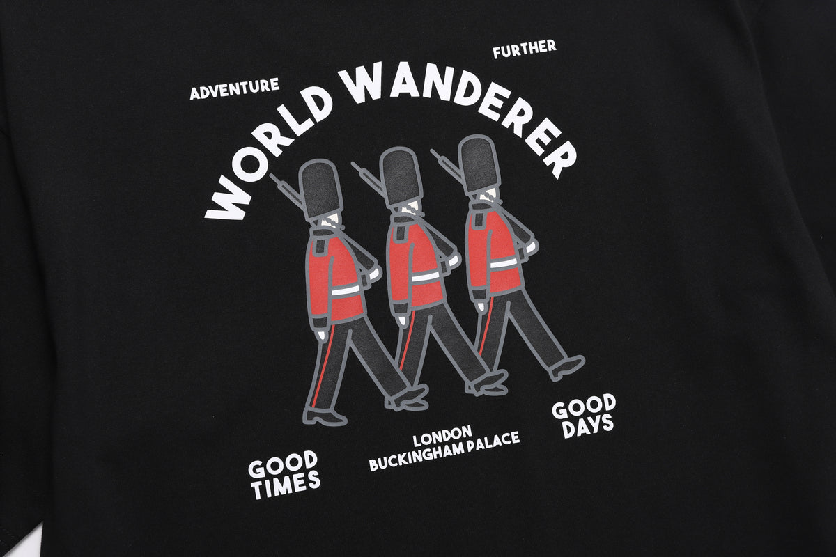 Ovis Unisex Wanderer Semi Over Fit Ss T-Shirt- Carbon Black