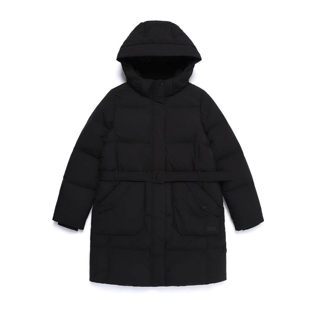 Women's Mid-Length Detachable Hood Goose Down Jacket