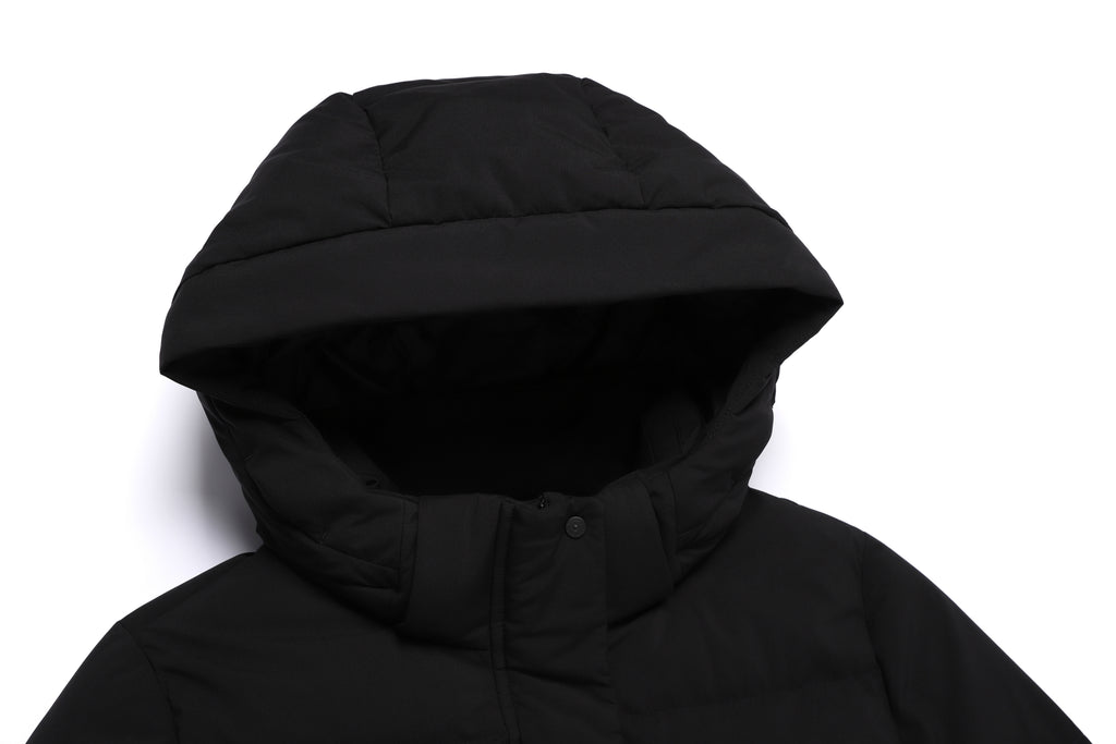 Women's Mid-Length Detachable Hood Goose Down Jacket