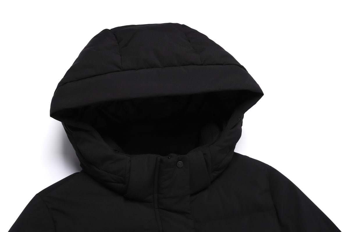 Women's Mid-Length Detachable Hood Goose Down Jacket