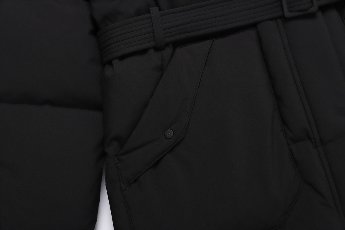 Women's Mid-Length Detachable Hood Goose Down Jacket