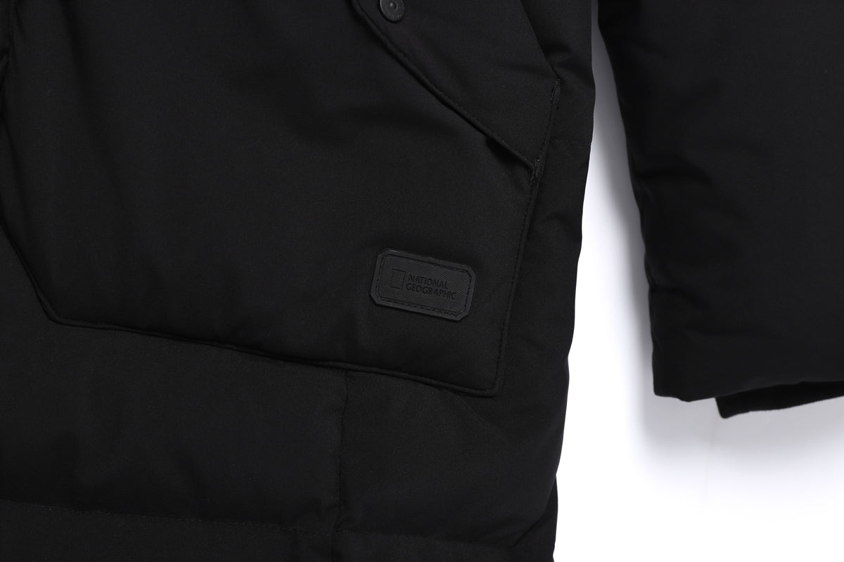 Women's Mid-Length Detachable Hood Goose Down Jacket