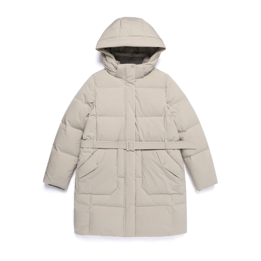 Women's Mid-Length Detachable Hood Goose Down Jacket